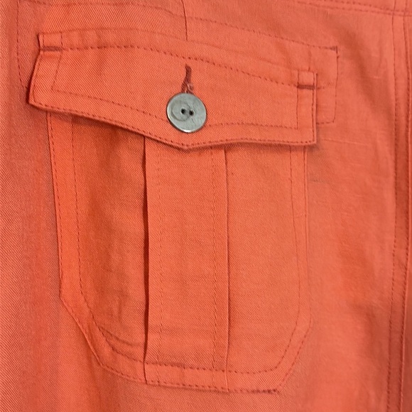 For Cynthia Orange Coral Linen Blend Straight Leg Women's Pants Sz XL NWT New - Picture 6 of 8